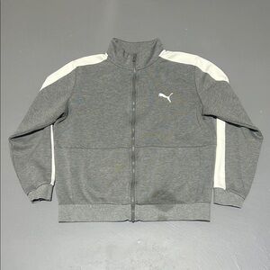 Puma Gray and White Zip-Up Hoodie (Men’s M)